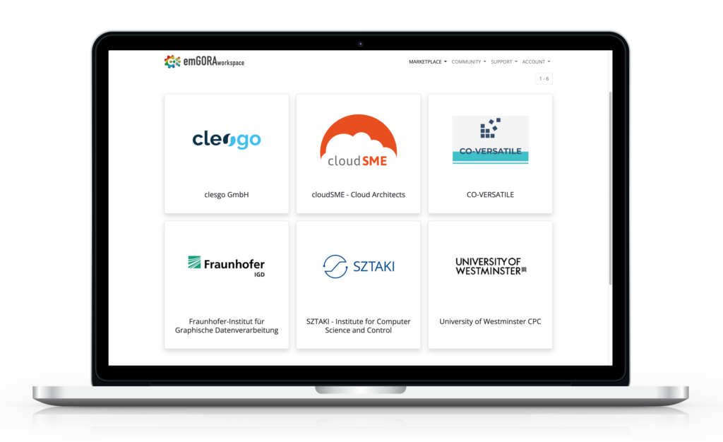 Overview on partner that are providing services on emGORA workspace: clesgo, cloudSME, CO-VERSATILE, Fraunhofer IGD, SZTAKI, University of Westminster